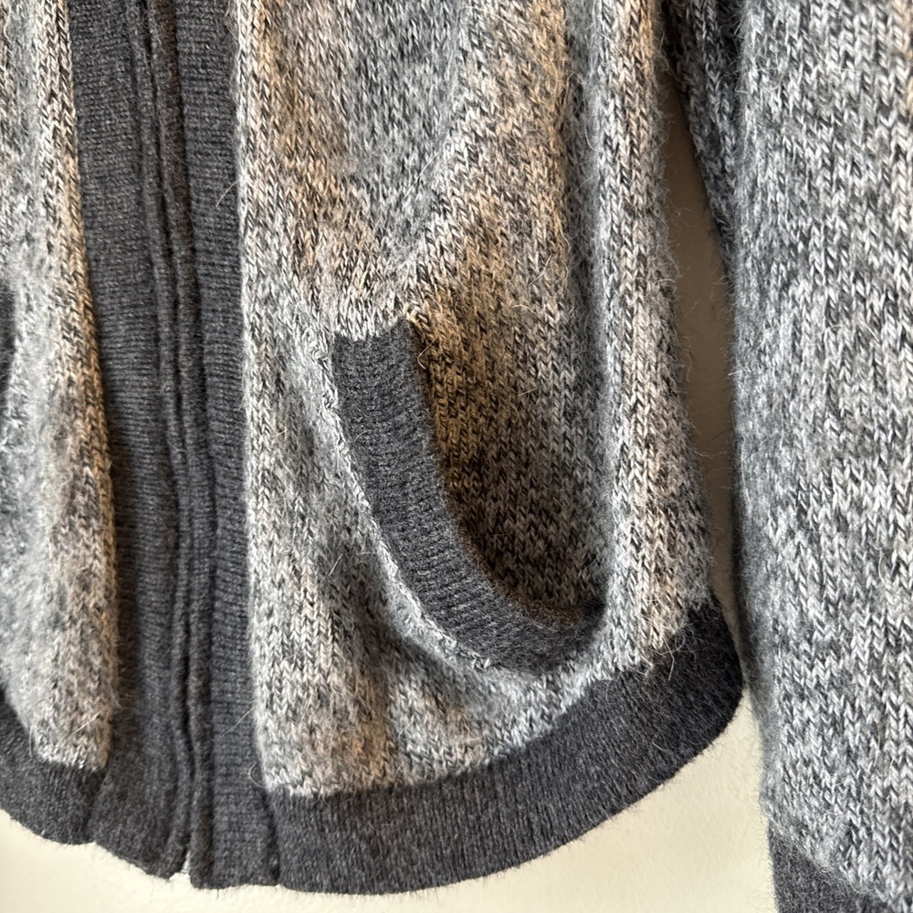 Chasqui Sweater Full Zip Gray Size M Alpaca Bolivia Fair Isle Nordic Hand Knit - Picture 3 of 11